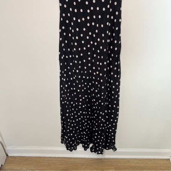 Rixo Sandrine Polka-Dot Woven Midi Dress in Navy Blue Viscose Size XXS NWT - Picture 8 of 12